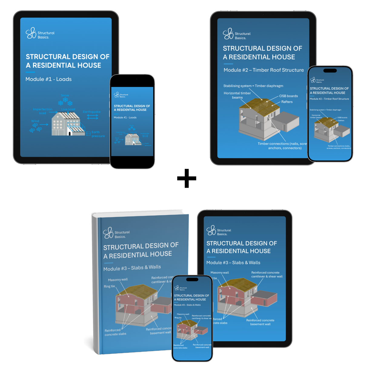 Bundle: Module #1, #2 & #3 of Structural Design of a Residential Building